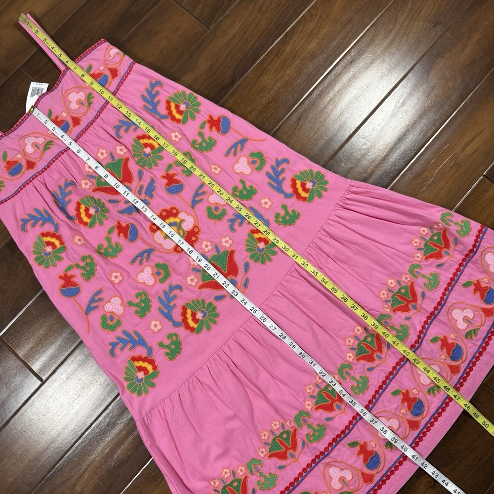 J.Marie Women's Size Small‎ Pink Embroidered Sleeveless Landon Midi Dress - Picture 5 of 14